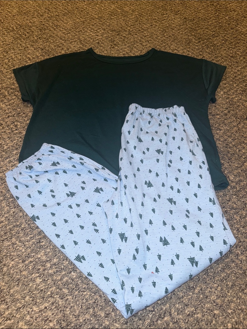 GAP kids pajamas . Green top that coordinates with trees on pants / Christmas